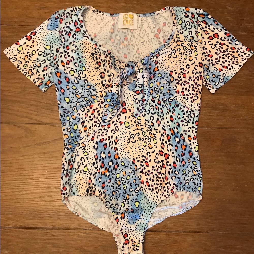 New Multi colored Leopard print bodysuit
